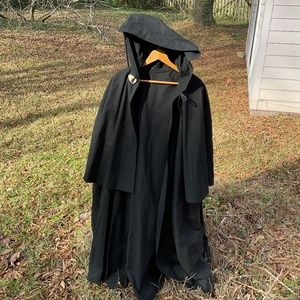 Hooded Cape, Renaissance Goth Cosplay, black